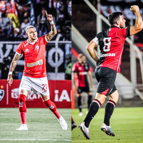 Carlos Garcés y Bernardo Cuesta, goleadores de Cienciano y Melgar respectivamente.